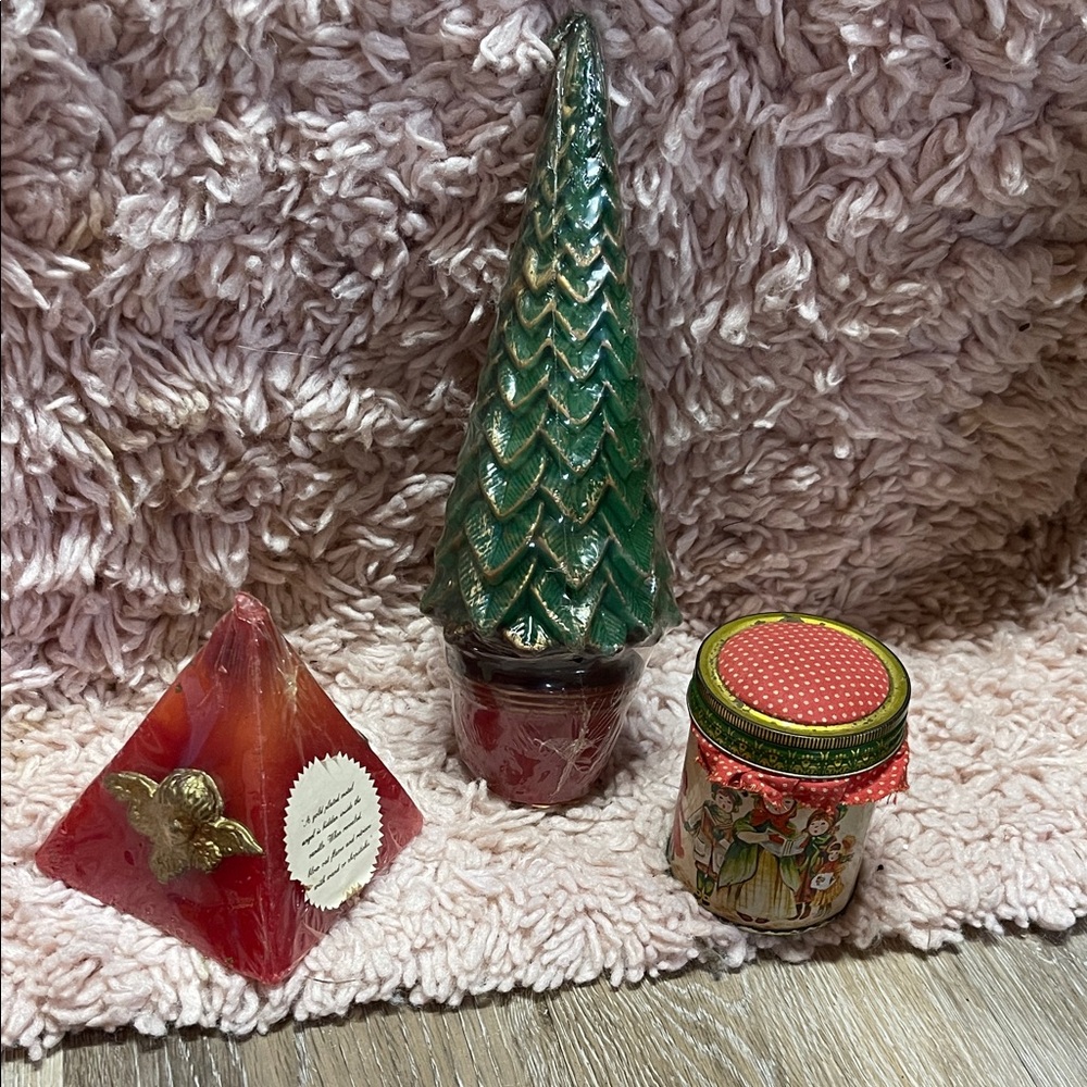 Vintage Festive Holiday Candle Lot